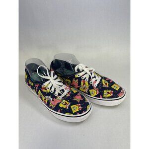 Vans SpongeBob Womens 9 Sneakers Square Pants off the wall blue Print Canvas
